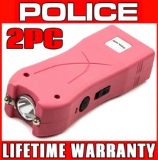 (2) POLICE Stun Gun 398 PINK Self Defense Wholesale Lot 