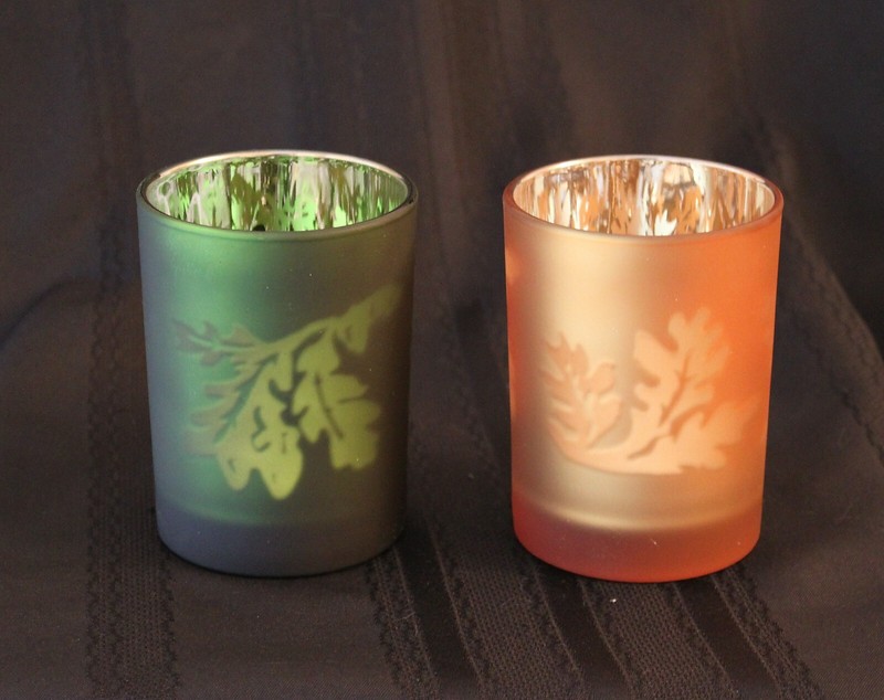 F-Home Interiors Metallic Fall Festival Candle Holders Set/2