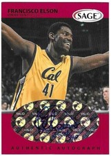 Francisco Elson 1999 SAGE BASKETBALL ROOKIE AUTOGRAPH CARD #A17 Spurs AUTO /999. rookie card picture