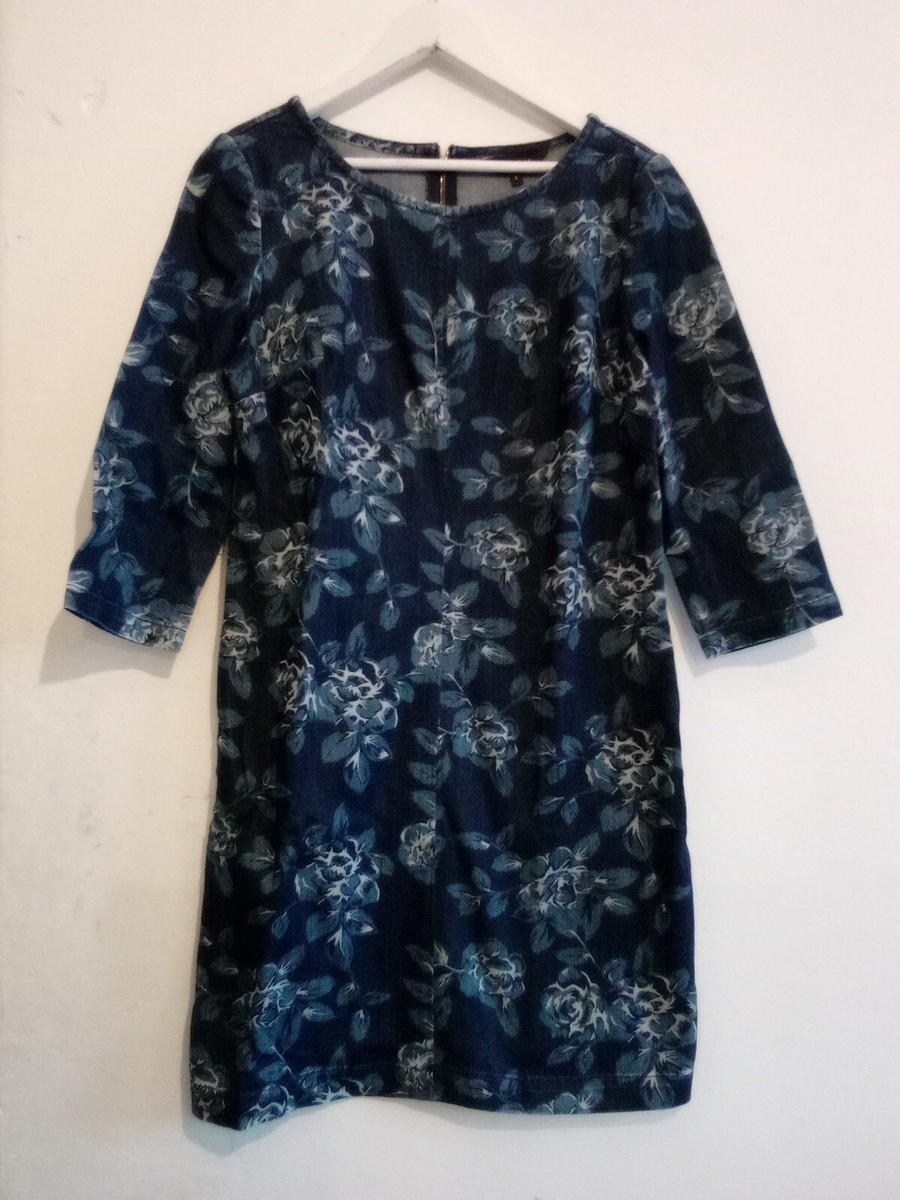 Phase Eight Floral Denim Tunic Dress Size UK