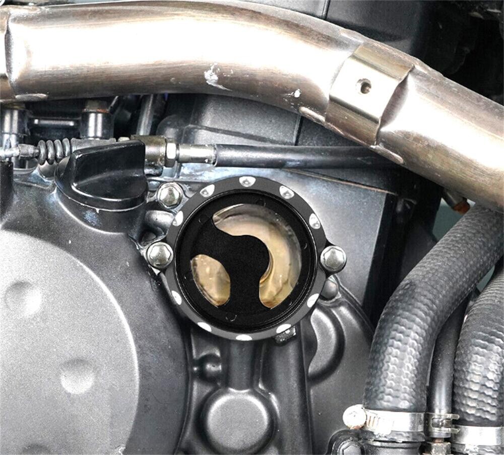 CNC Transparent Engraving Engine Oil Filter Cover For Kawasaki KLR650