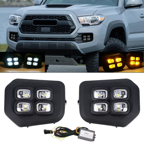 Luces antiniebla LED DRL de 4 ojos para Toyota Tacoma SR SR5 2016-2023 doble señal de giro - Imagen 21 de 21