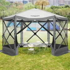 COBIZI 12x12ft Pop Up Gazebo Hub Tent Instant Screen Room with Mosquito Netting