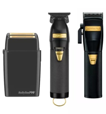 Babyliss Pro BLACK FX  FX02SHAVER, FX870BN Clipper & FX787BN Trimmer Combo