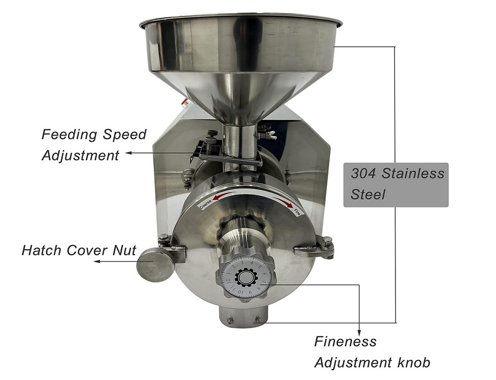 2200W Electric Soybean Grinder 110V Commercial Grinding Machine 30-50KG/H