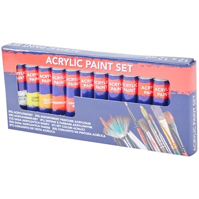 Bik Bok Creations,Lot De 12 Peintures Acryliques De 12 Ml Pour Artistes, Adultes, Débutants Et Artistes Professionnels