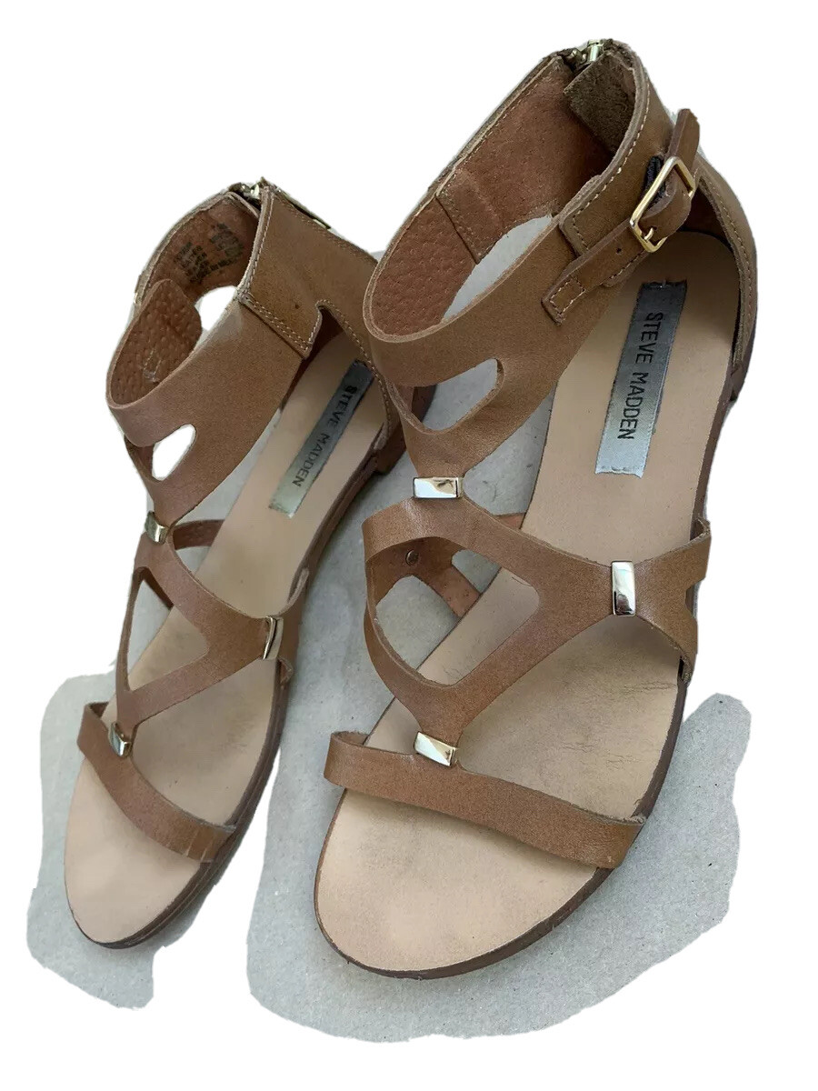 Steve Madden Sandals Comma Brown Leather Sz 7.5 | eBay