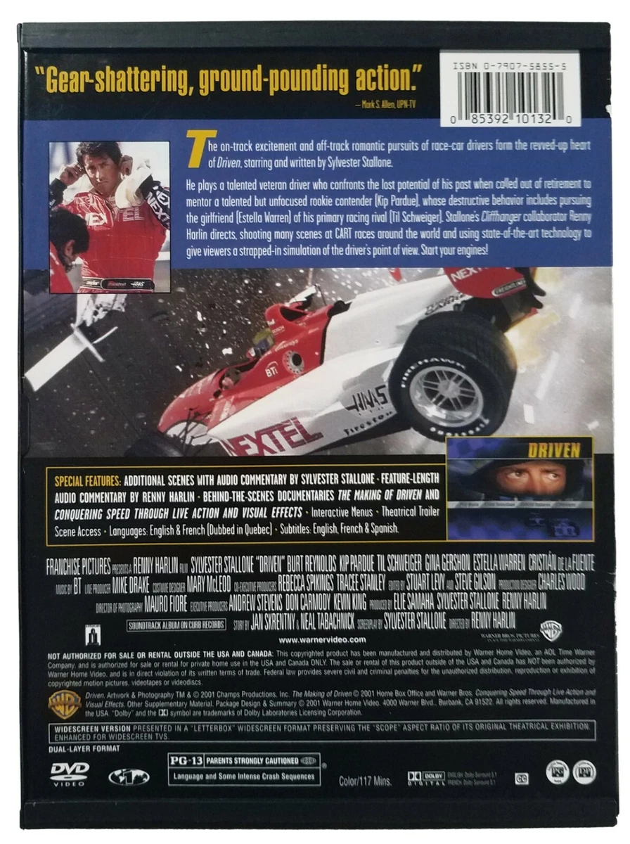 Driven (DVD, 2001) Sylvester Stallone, Burt Reynolds, Kip Pardue, Gina  Gershon 85392101320 | eBay
