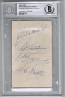 Multi Signed (7) Index Card Musial-Fred Hutchinson-Crandall+ Beckett Authentic — photo 1