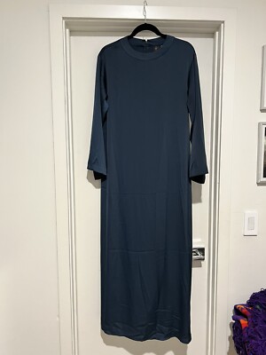 satin dress uniqlo NWT Uniqlo U Women Cotton Satin Long Sleeve Shirt Dress Belted Bow Yellow Beige