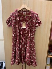 FAT FACE PORTH IMPERIAL VINE DRESS, SIZE 10, PINK/BLUE, POCKETS