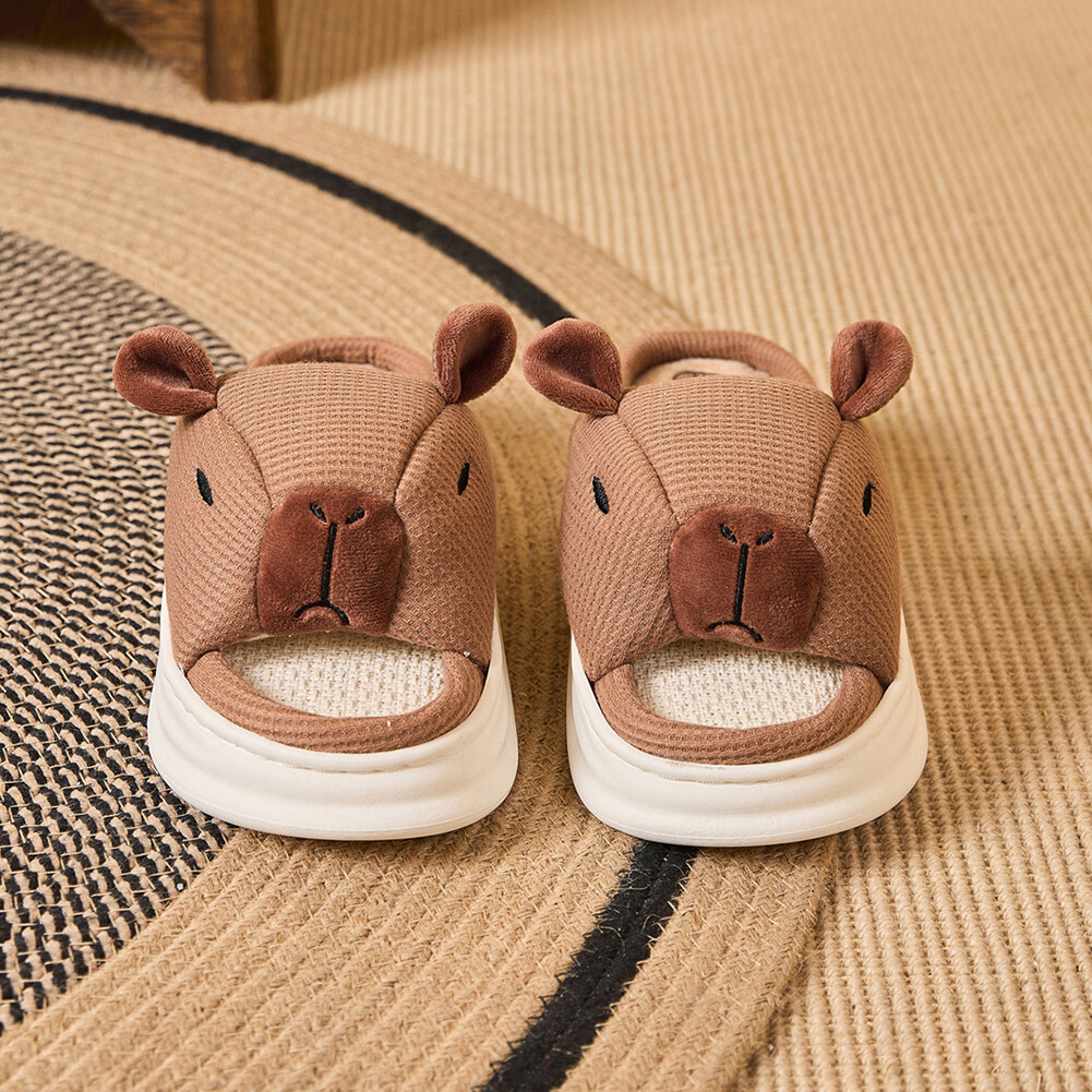 APL Pantofole Capybara Punta Aperta Morbide Casa per Camera da Letto Interno (Marrone 36 37)