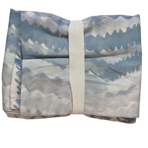 Pottery Barn Rebecca Atwood Surf Euro Sham Blue White Organic Percale - Picture 3 of 3