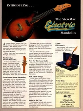 1986 STEWMAC ELECTRIC MANDOLIN PRINT AD, STEWART MACDONALD MUSIC SALES PRINT AD