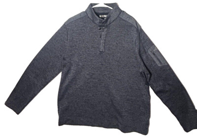 Greg Norman Mens Large Golf Fleece Jacket Gray 1/4 Button-223