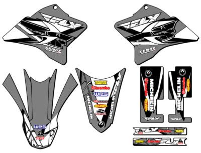 Fly Racing Ttr Graphics 2005-2022 TTR 230 13 FLY Grey Senge Graphics Kit Compatible with Yamaha ...