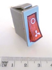 Soken RK1-15 Fan Rocker Switch Red 16A 250VAC T100/55 SPCO OM0293Z3