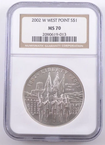 2002 W West Point Bicentennial S$1 NGC MS70