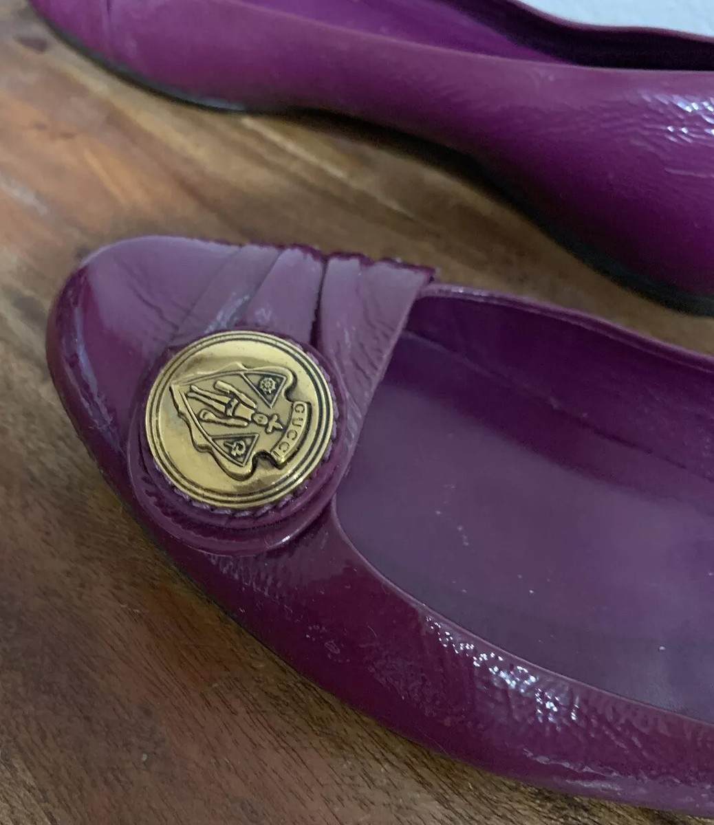 GUCCI　シマ　バレエシューズ　38.5 パープル GUCCI シマ バレエシューズ 38.5 パープル GUCCI シマ バレエ