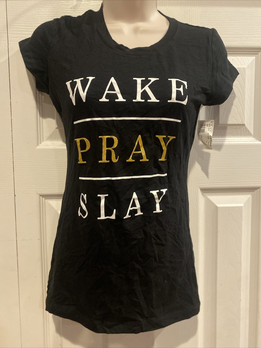 New With Tags Unbranded Top Wake Pray Slay Size Juniors Medium | eBay