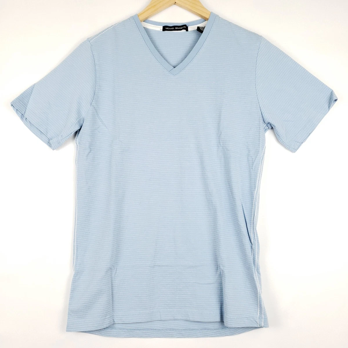 Michael Brandon T Shirt Mens V Neck Short Sleeve Pullover Blue S