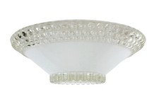 Vintage Ceiling Light Glass Shade 1 Hole Hobnail Ridged Glass 10.75"