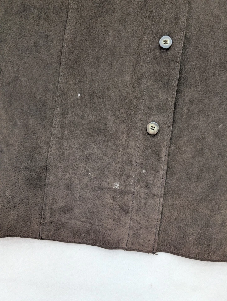 Marsh Landing Mujer Gamuza Abotonada Camisa Chaqueta Chamarra Marrón Talla M Foto 3 de 4