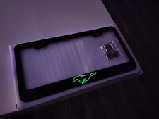 Green Mustang License Plate Frame tag Cover Mach E Style