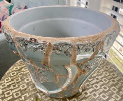 Handmade Mosaic Garden Planter Jardinere ~ Flower Pot ~ Pottery - Picture 3 of 8