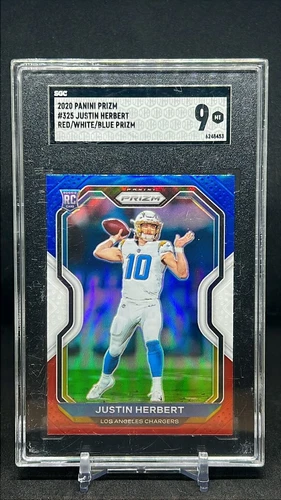 2020 Panini Prizm - Rookie Red White & Blue Prizm #325 Justin Herbert (RC)