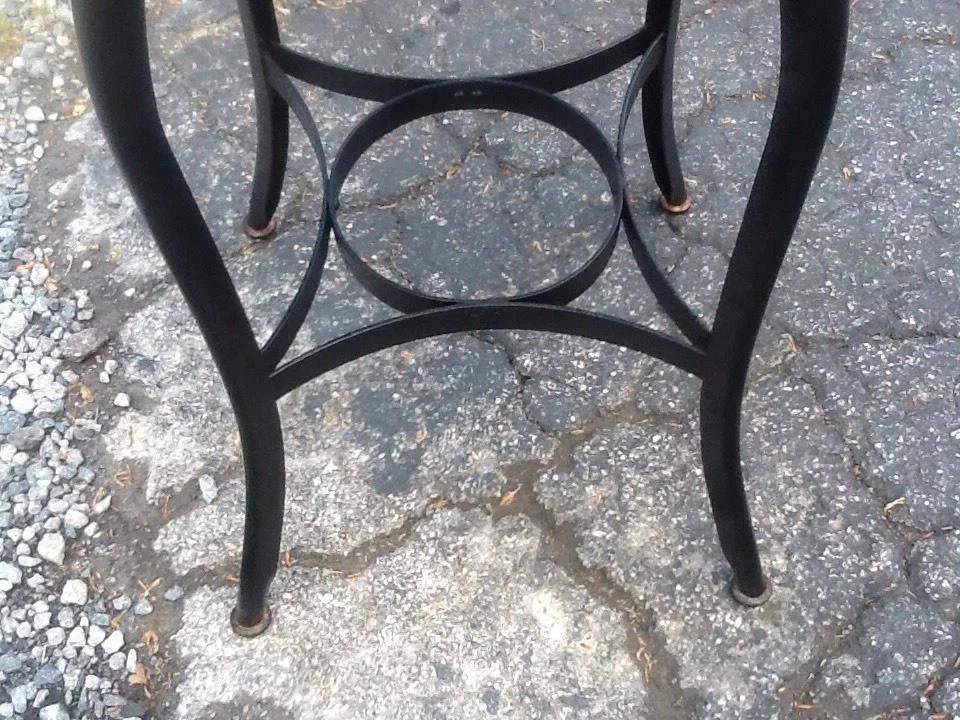 Taburete industrial vintage TOLEDO 24" - metal/tela - asiento redondo 14" - muy bueno Foto 3 de 4