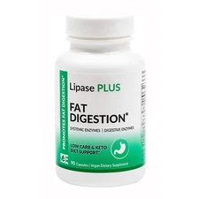 Dynamic Enzymes Lipase Plus Fat Digestion Enzymes, 90 Capsules