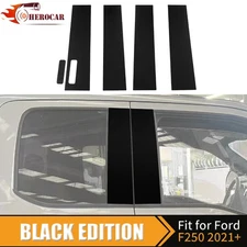 4x Black Window Pillar Covers for Ford F250 F350 F450 2021+ Crew Cab Accessories