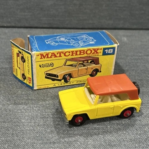 Vintage Matchbox Lesney Field Car No 18 with Original F Box