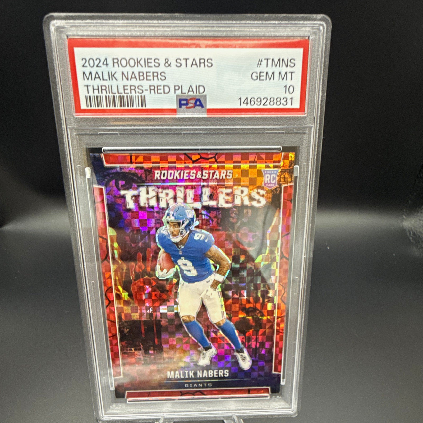 Malik Nabers Panini Rookies & Stars Thrillers #TMNS Red Plaid