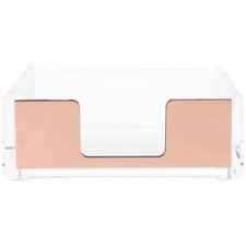 Acrylic Desktop Organizer Memo Pad Holder Clear Stationery Box for Office