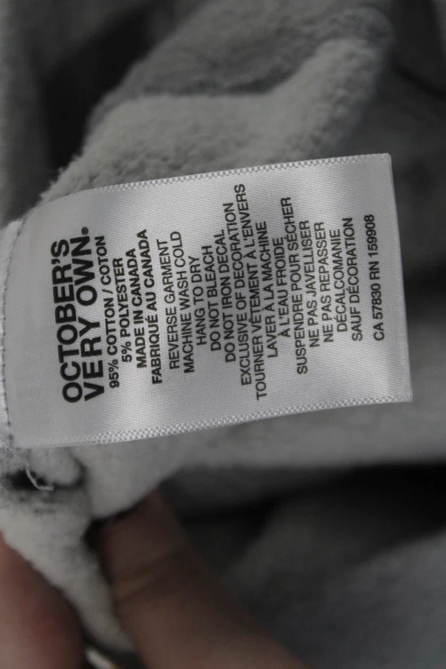 October's Very Own Womens Cotton Long Sleeve V-neck Print Hoodie Gray Size L - Image 4 of 4