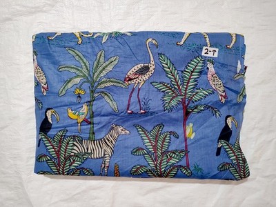 Indian Blue Forest Cotton Dressmaking Sewing Running Crafts Cotton Fabric 5 YD