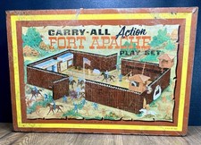 Fort Apache Carry-All Action Playset 4685  Tin Metal Case  1968 Louis Marx