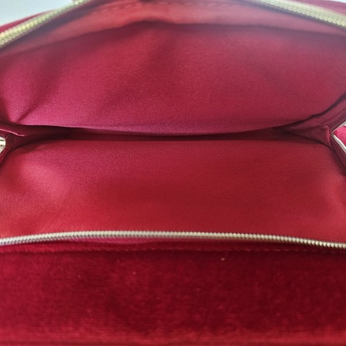 Estee Lauder 2023 Holiday Train Case/Makeup Bag Faux Red Velvet - Picture 5 of 8