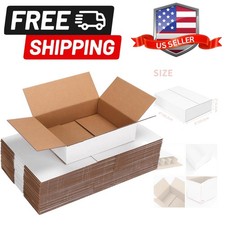 25 Packs Small Shipping Boxes 8x6x2 Inches, White Corrugated Cardboard Box fo...