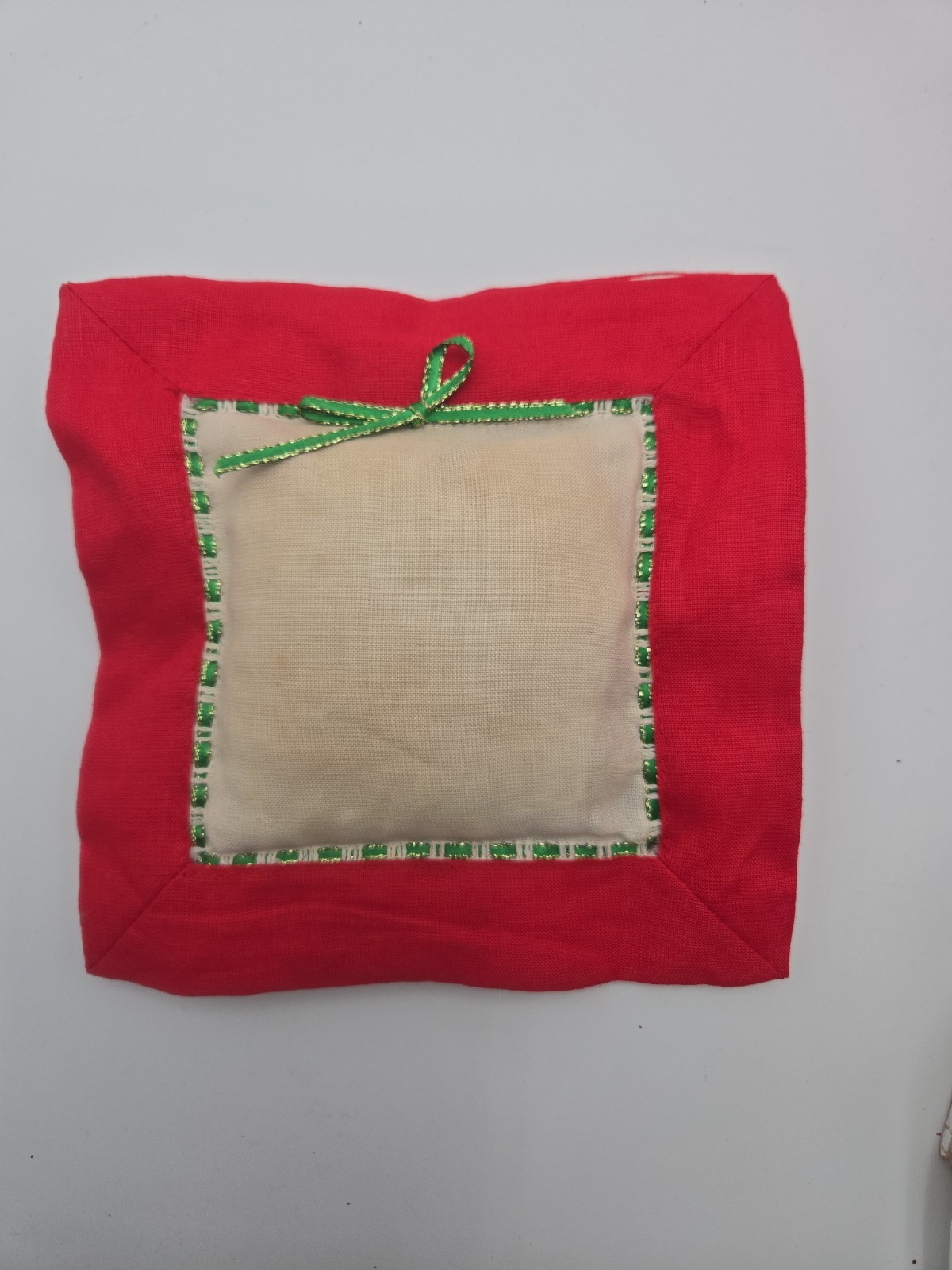 Handmade Christmas Poinsettia Pillow Décor – Red & Green Holiday Accent