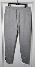 Greyson Bleeker Mens Jogger Sweatpants Sz Large Fleece Lined Slash Pockets Gray