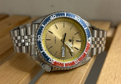 #ad Seiko 7002 Y513 700A Retro VTG Pulsar Pogue Quartz Diver Watch Build 42mm 1988 $275.00