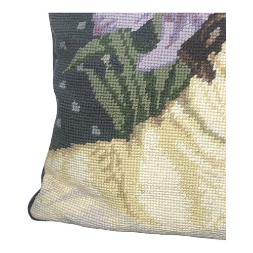 Vintage PUG Dog Needlepoint Canvas 12 x 11 Pillow READ - Bild 2 von 10