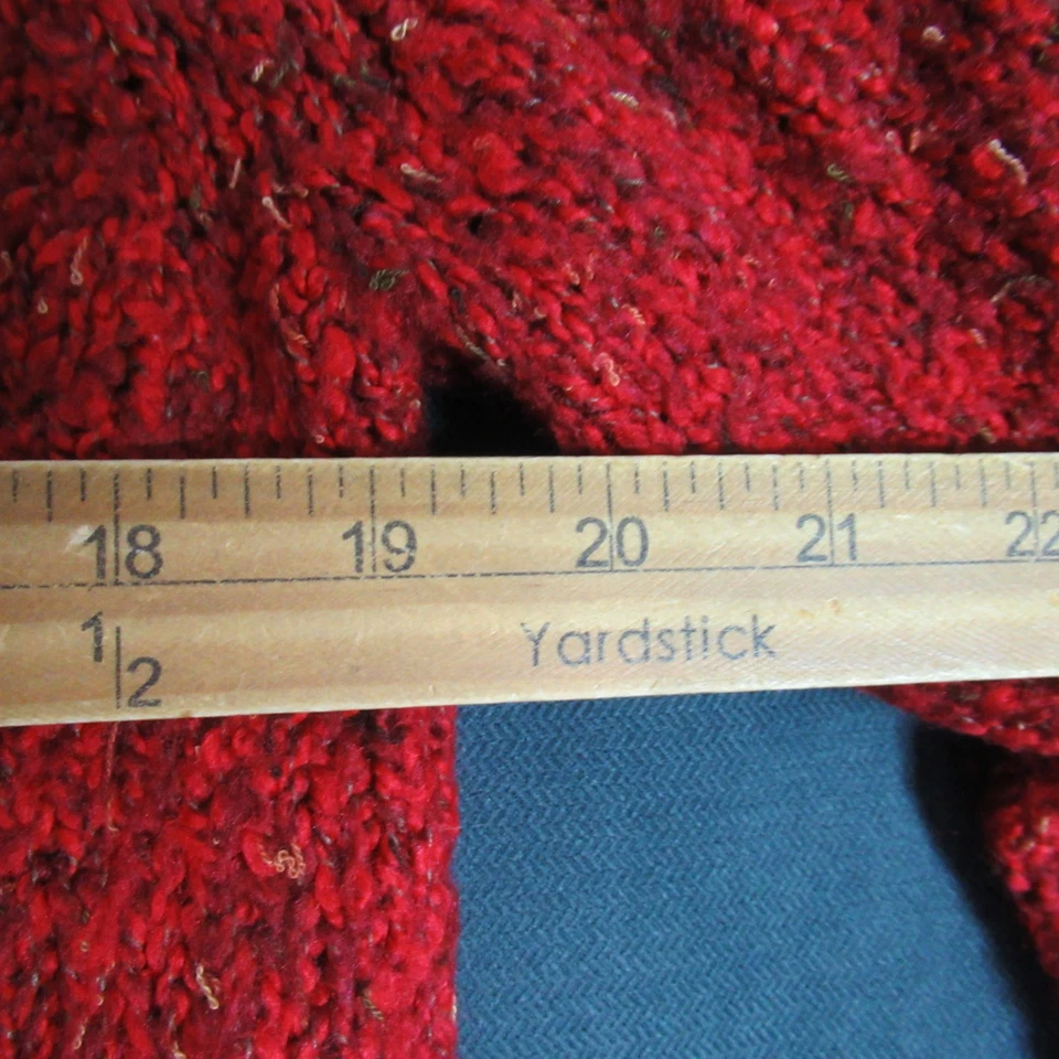 Cárdigan Vintage Denim & Co Mujer Grande Rojo Tejido Suéter Un Botón Acogedora Abuela Foto 4 de 4