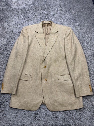 Brooks Brothers Blazer Men 44L Silk Linen Wool Sport Coat Jacket Made In Italy - Picture 1 of 14