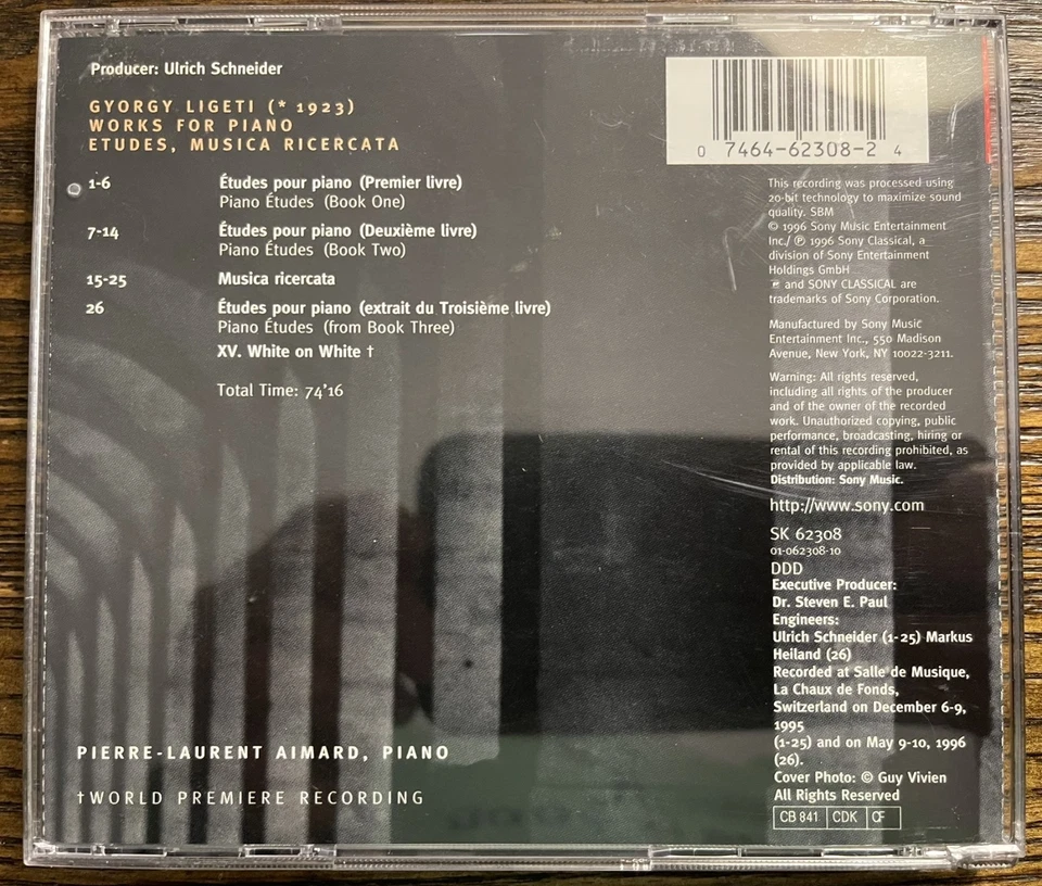 György Ligeti Edition 3: Works for Piano (Etudes, Musica Ricercata): очень хорошее состояние - Изображение 2 из 2