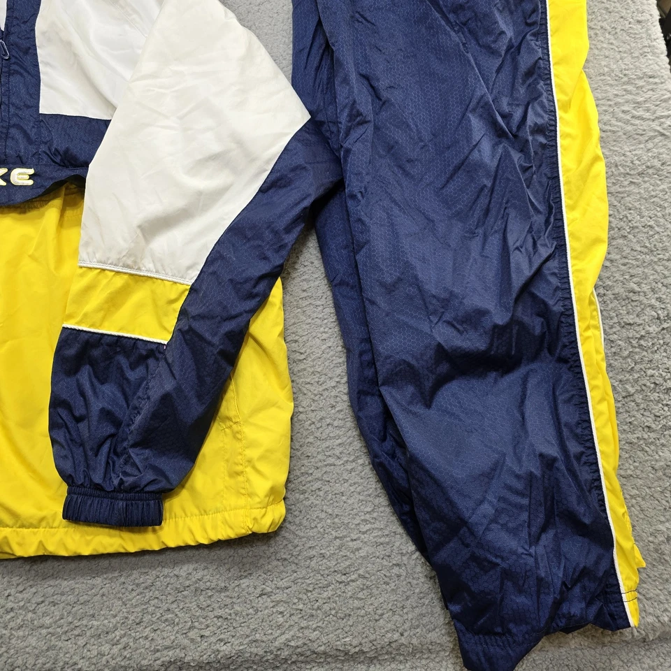 Vintage Nike Mens Medium Yellow Navy Lightweight Windbreaker Pullover Swoosh - Image 4 of 4