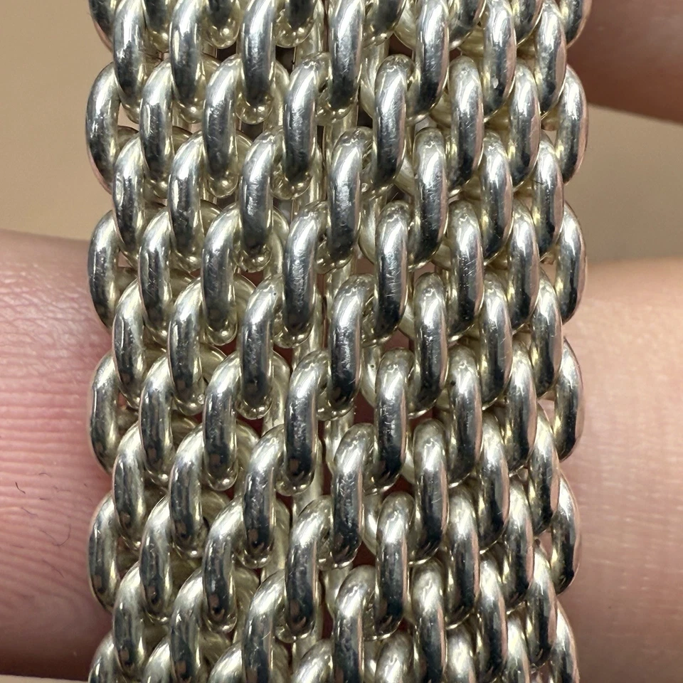Brazalete Brazalete Tiffany & Co Malla Somerset Plata Esterlina Talla 7.25 Foto 4 de 4